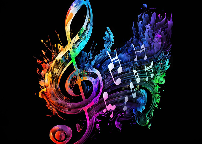 Musical clef watercolor
