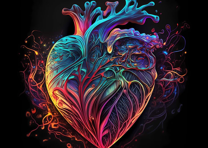 Heart watercolor art