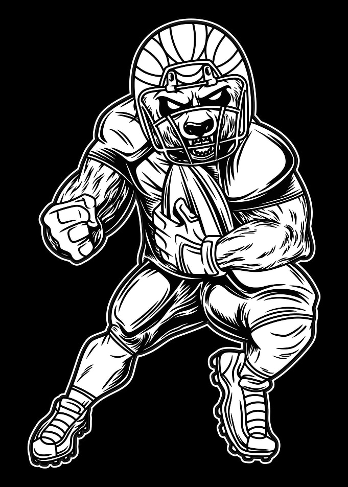 Panda Football BnW