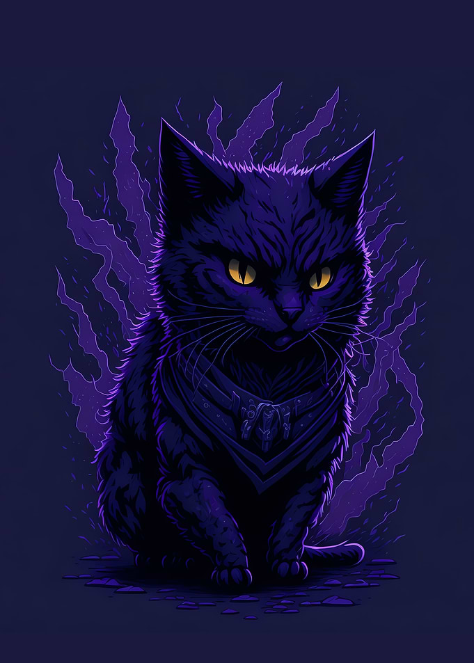 Wizard cat purple