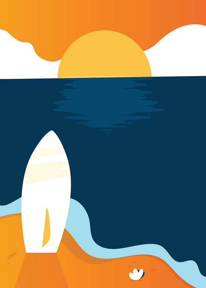 Sunset Retro Vector