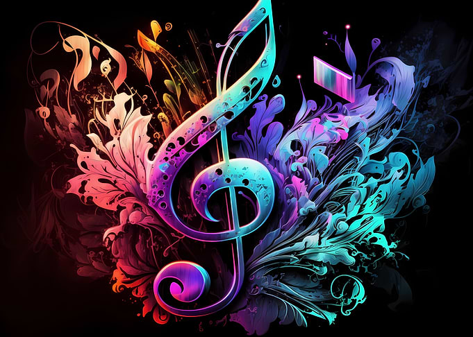 Musical clef watercolor