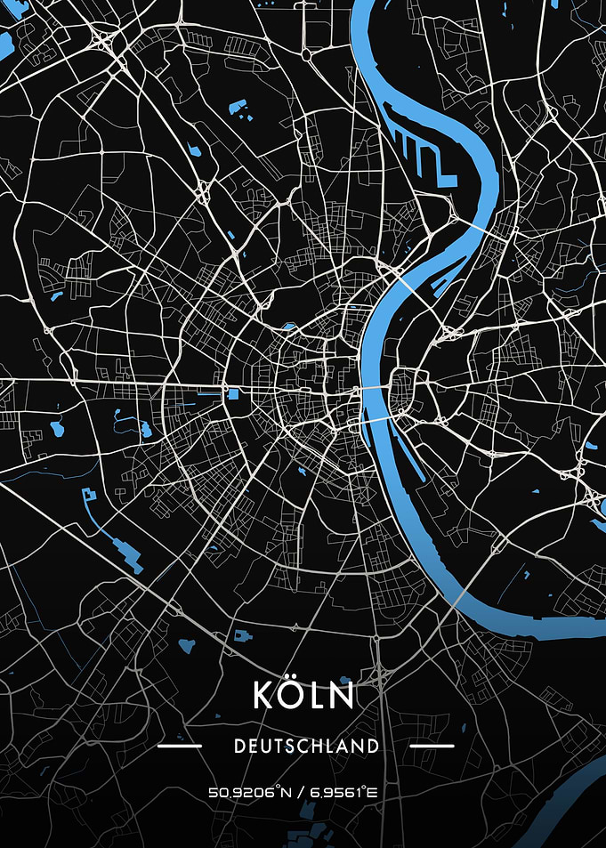 Cologne night map