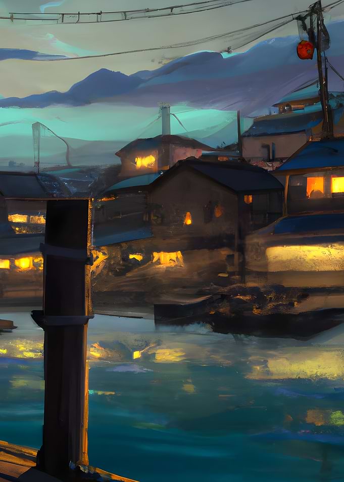 River Village at Night