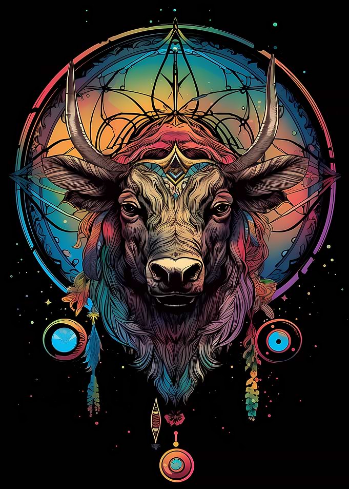 Dreamcatcher Mandala Bull
