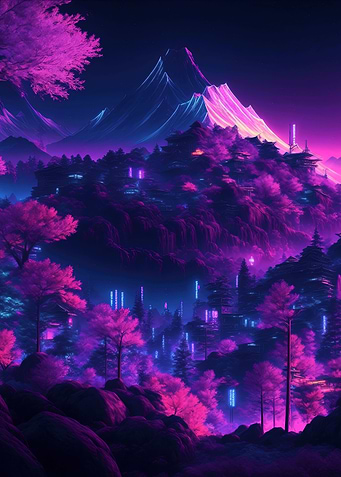 Fantasy Neon Landscape