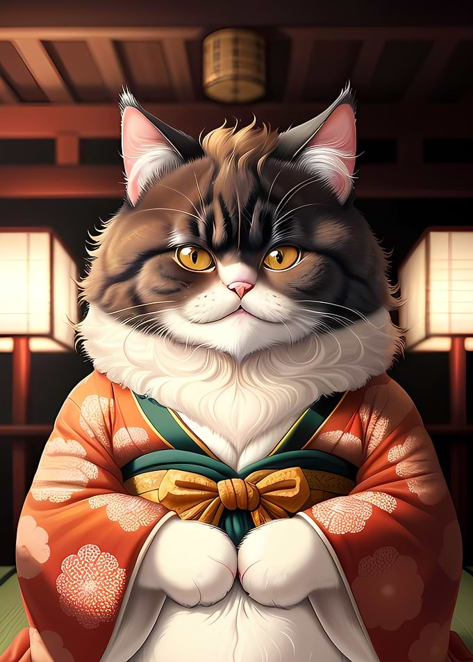 cute cat japanese style