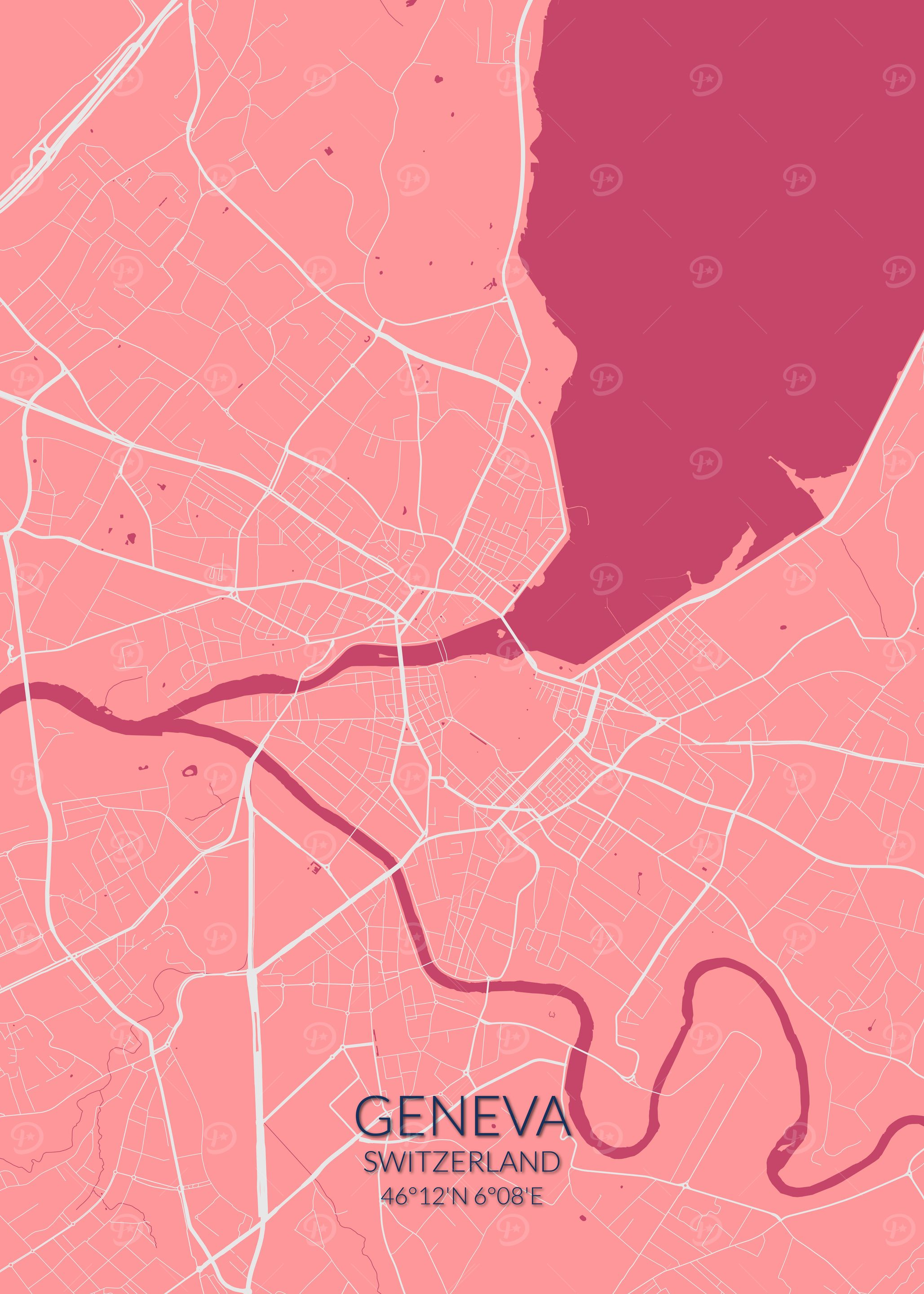Geneva Pink Rose Map