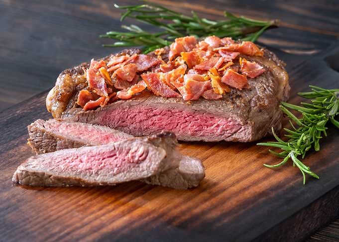 Sliced beef steak