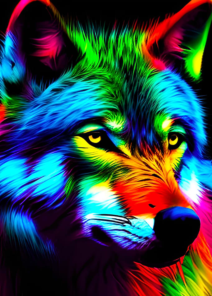 Multicoloured Wolf