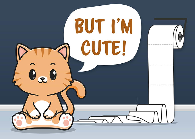 Funny Messy Cat Bathroom