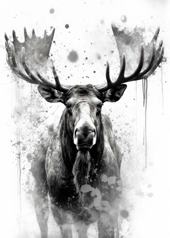 Moose Beauty Watercolor