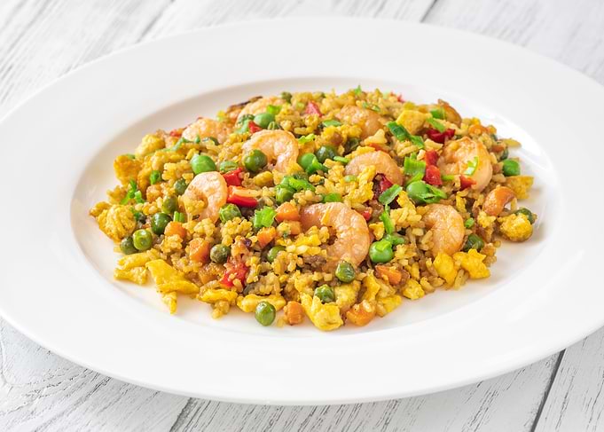 Portion of fried rice