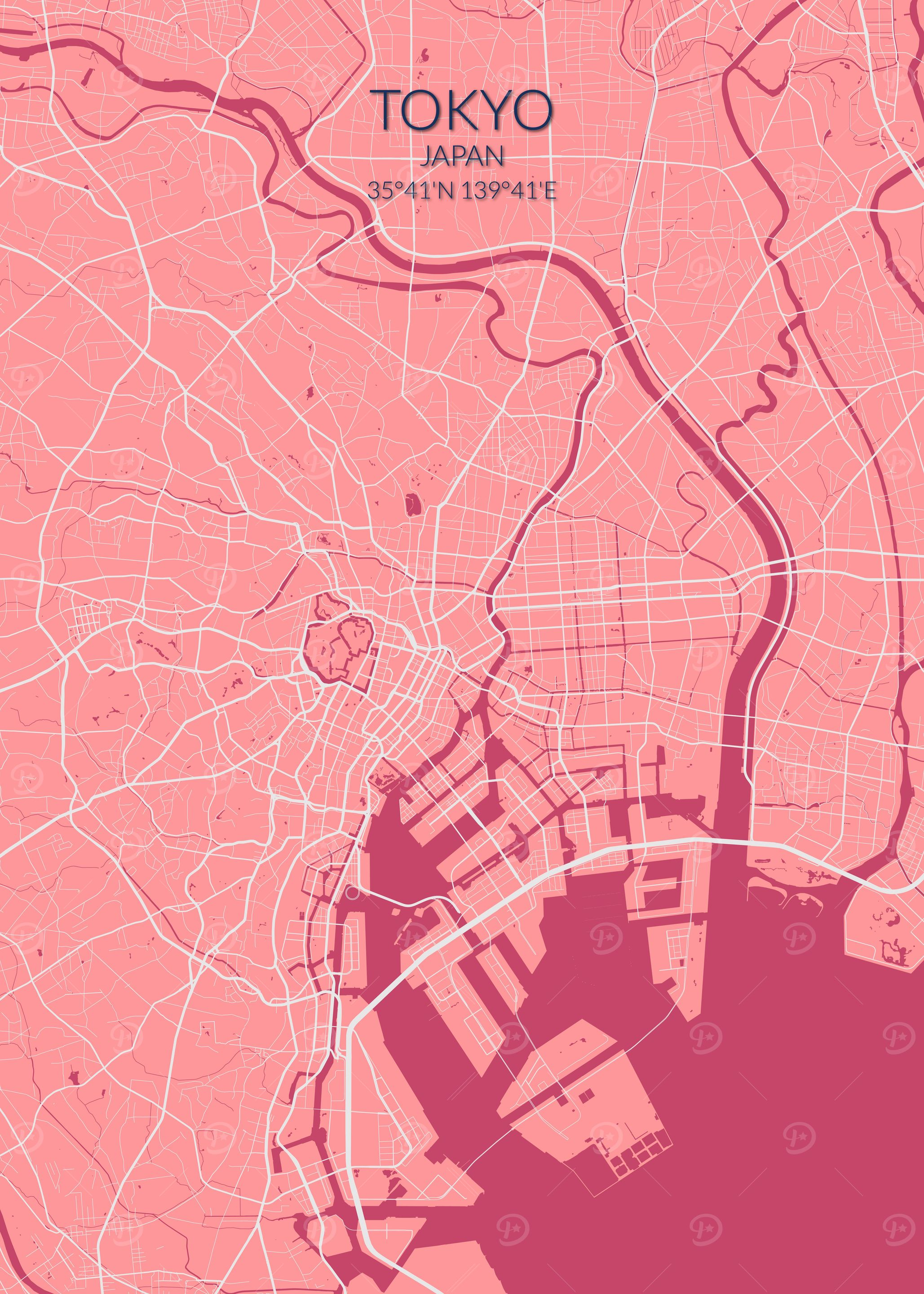 Tokyo Pink Rose Map