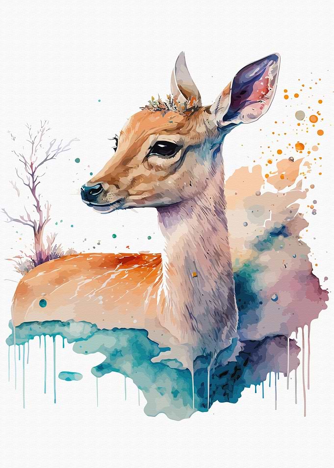 impala in watercolor style