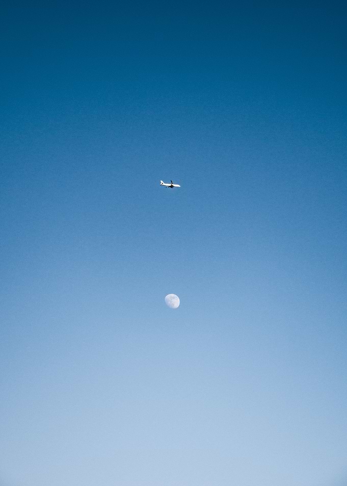 Plane and Moon
