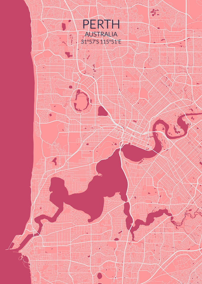 Perth Pink Rose Map