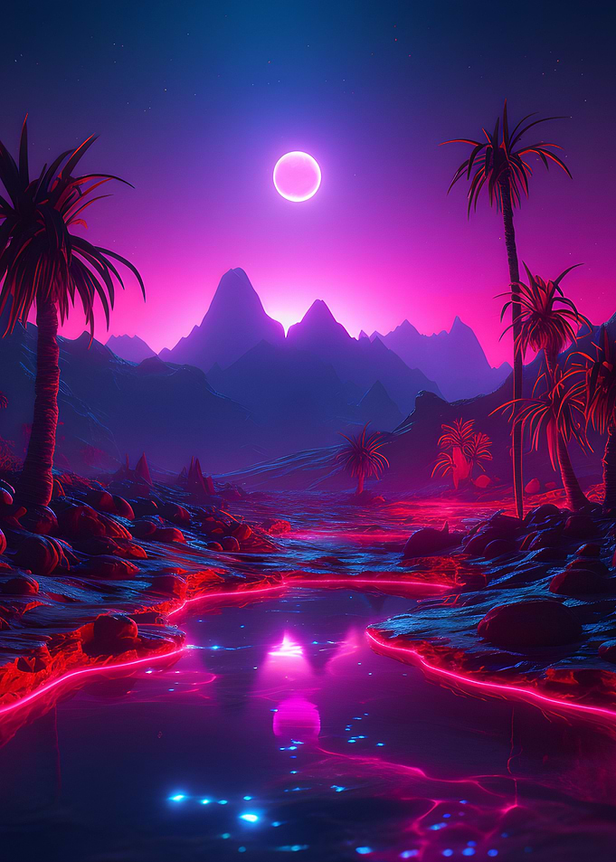 Neon Fantasy Landscape
