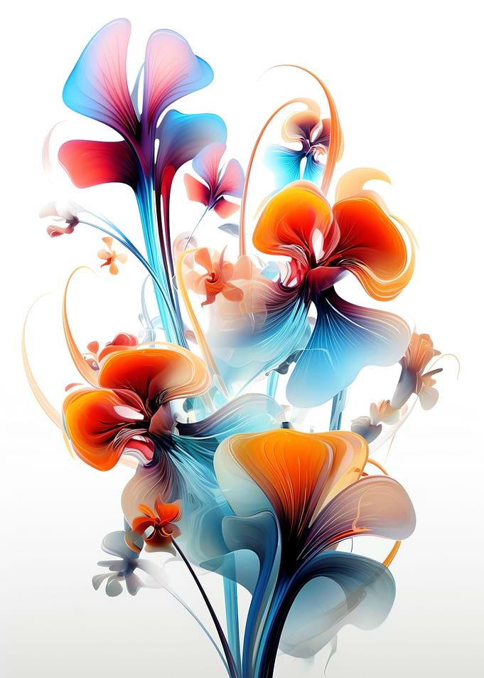 Fractal Flower White Color