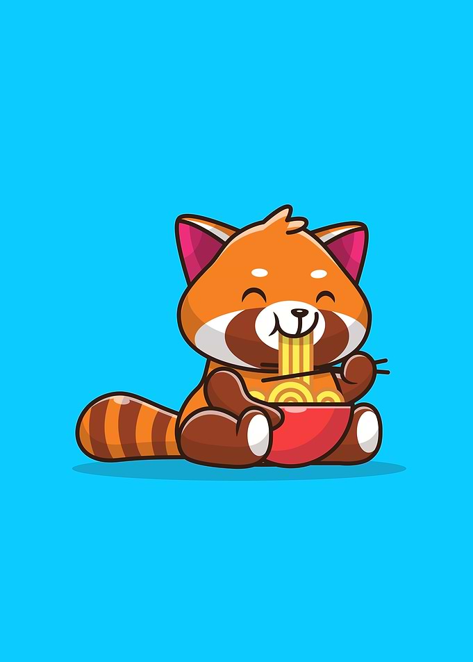 Cute Red Panda Eating
