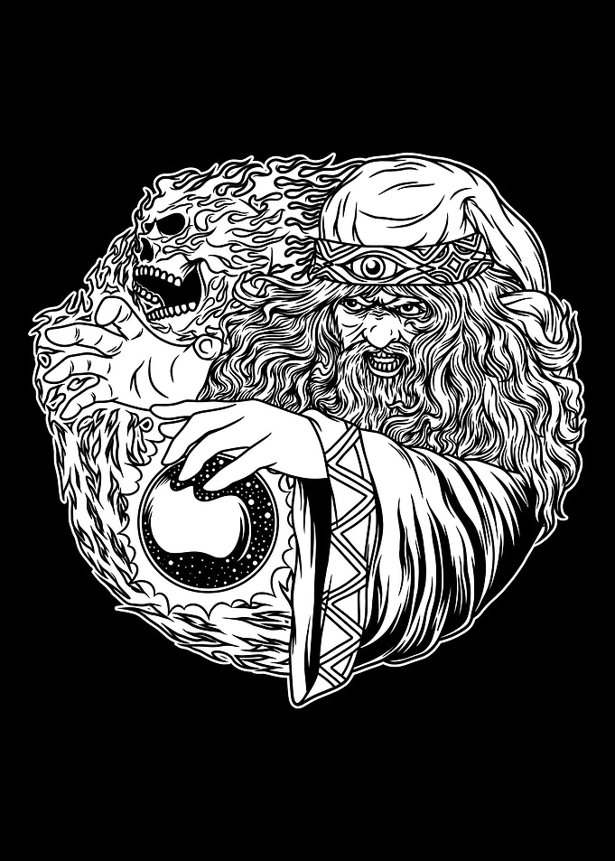 wizard casting BnW