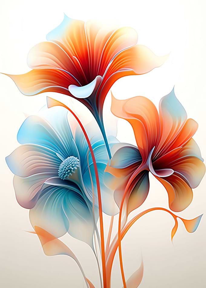 Fractal Flower White Color