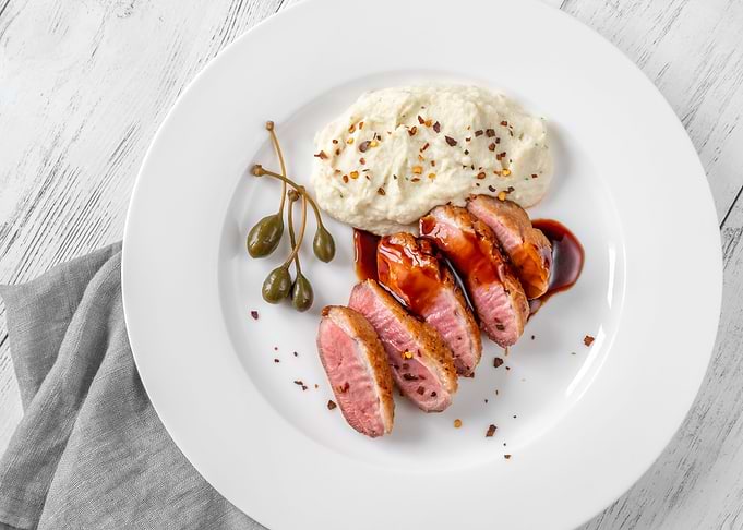 Fried duck breast