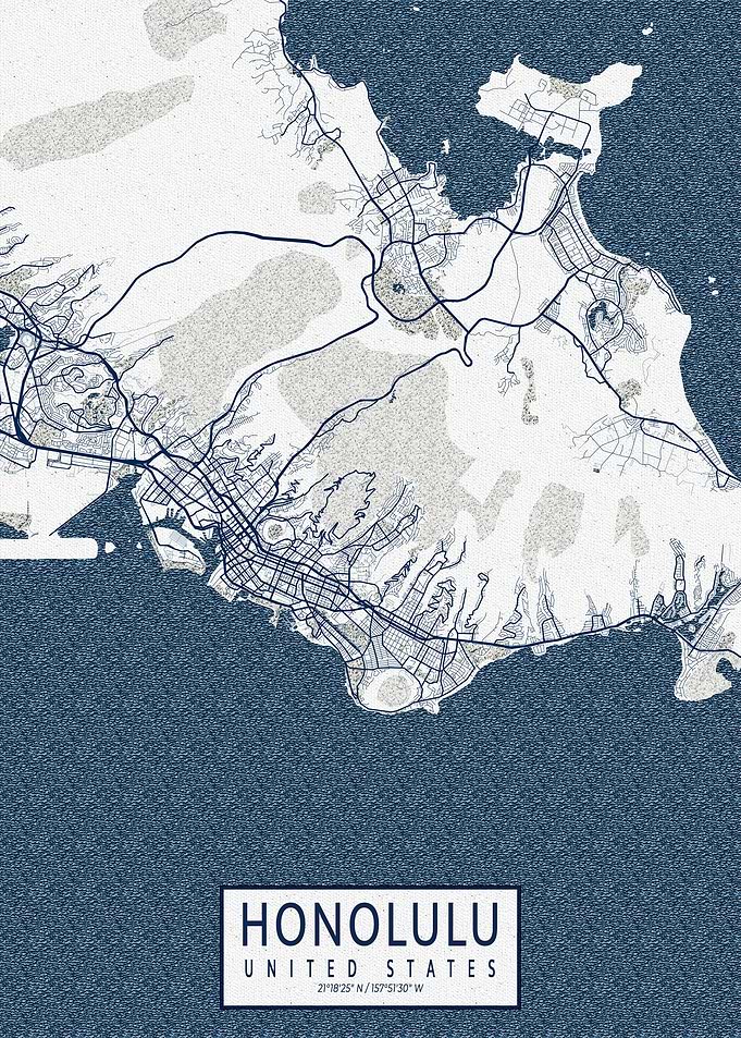 Honolulu City Map Coastal