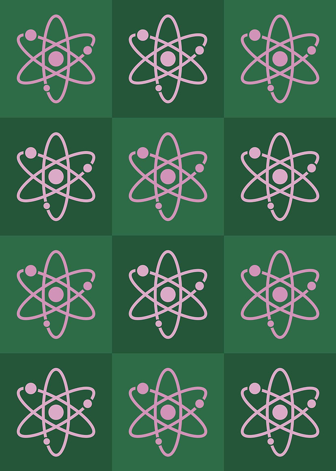 Atom Science Icons Pop Art