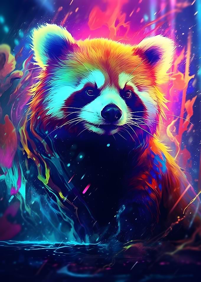 Neon Red Panda