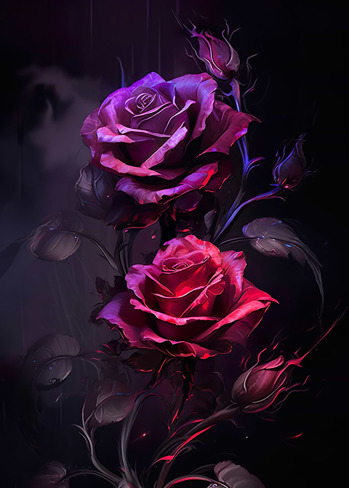 Gloomy Red Roses