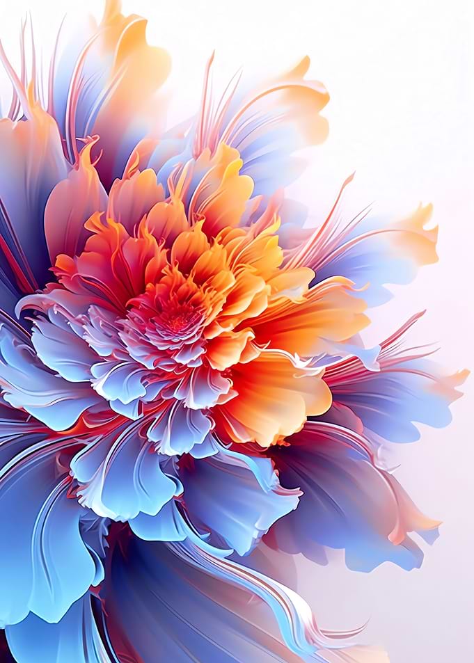 Fractal Flower White Color