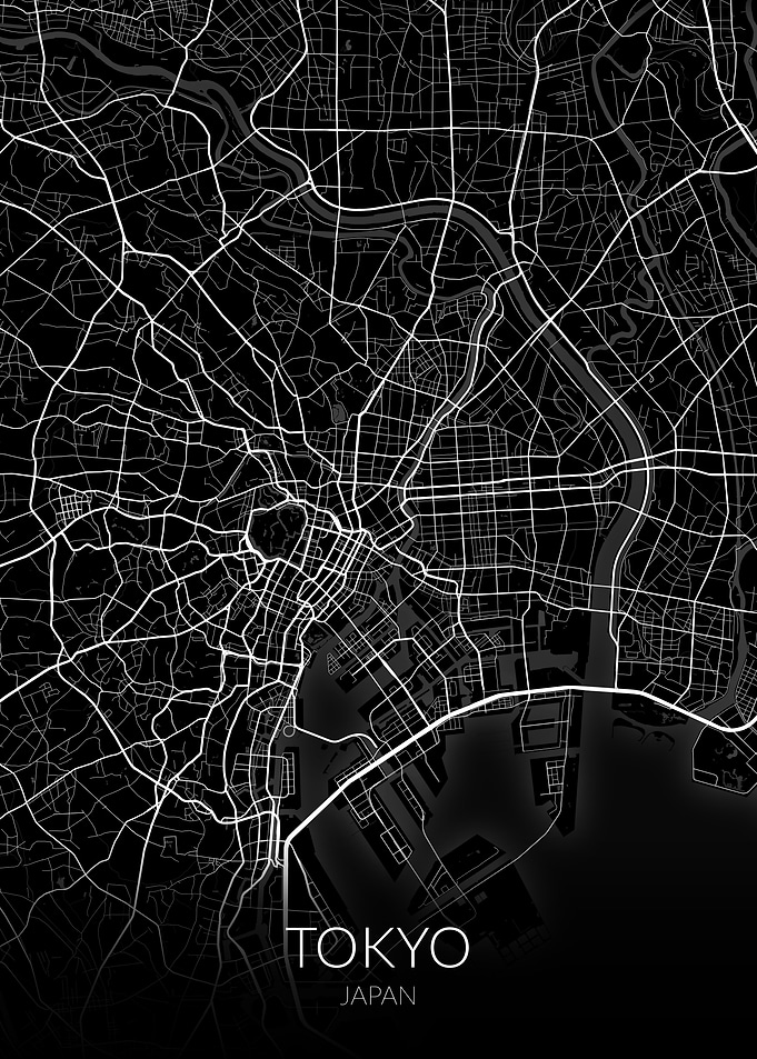 Tokyo Map Black
