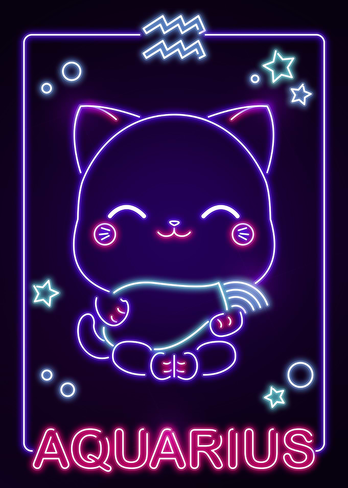 Kawaii Aquarius Sign