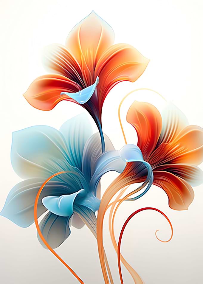 Fractal Flower White Color