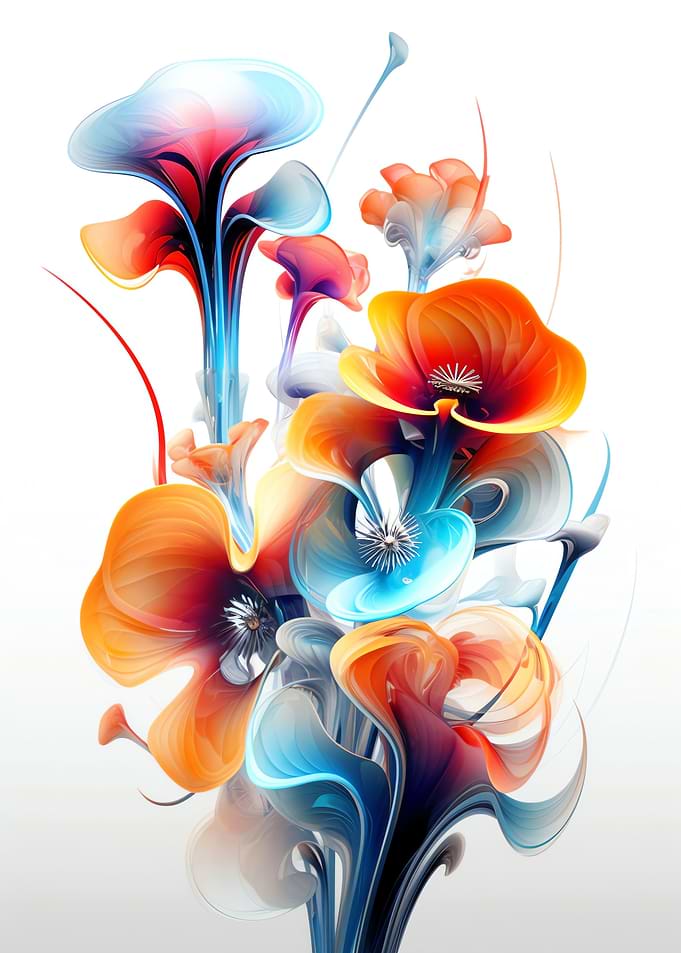 Fractal Flower White Color