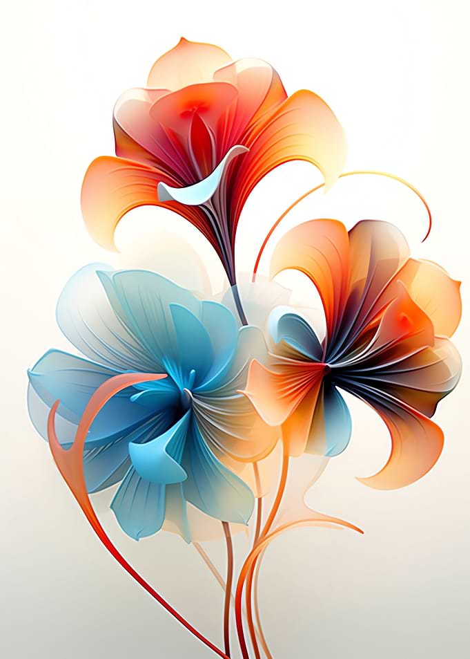 Fractal Flower White Color