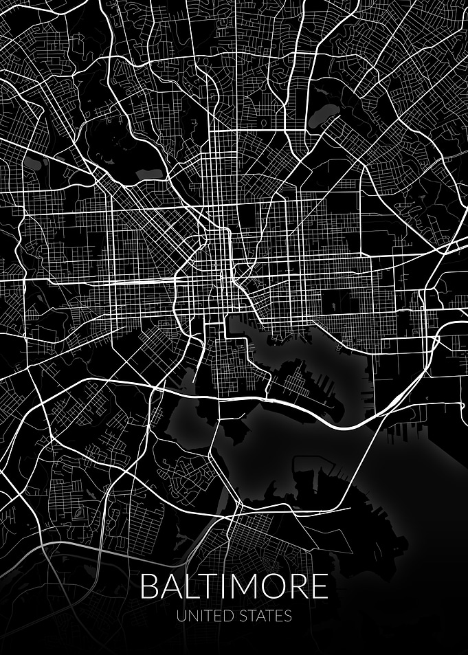 Baltimore Map Black