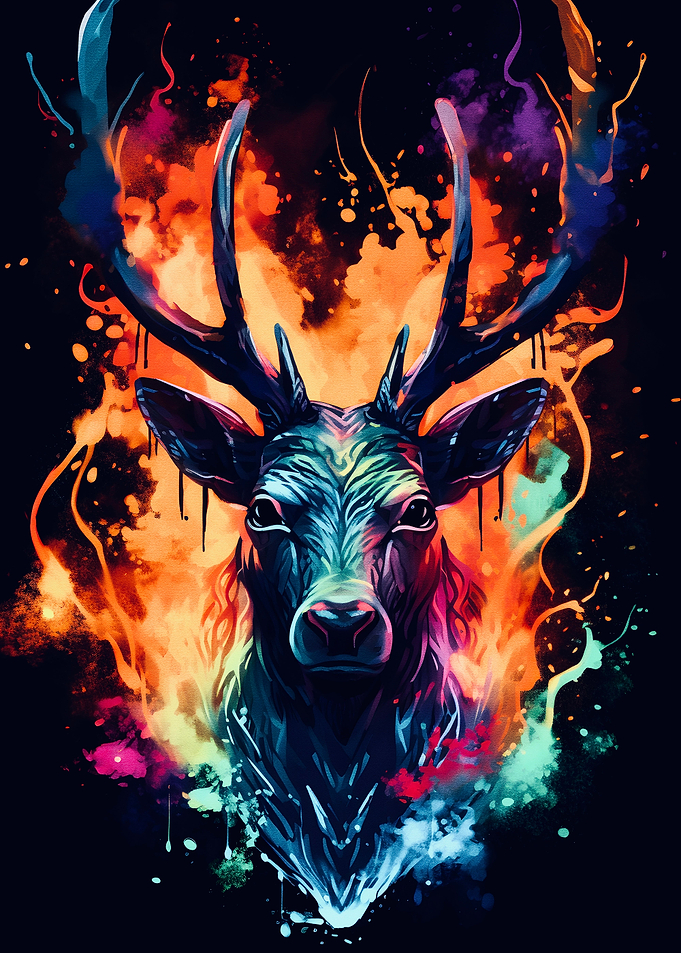 Deer in warercolors art