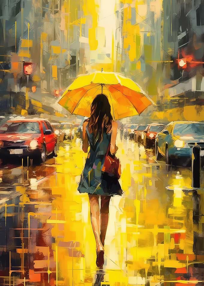 The girl with umbrella