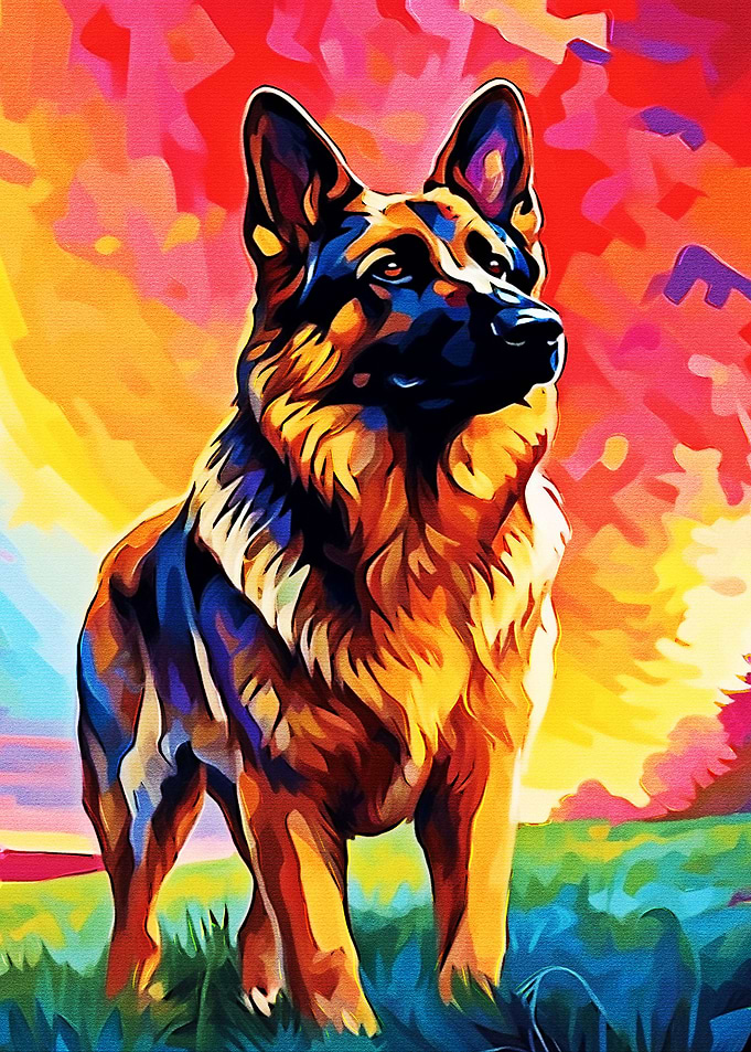 Hunting Dog Colorful Paint