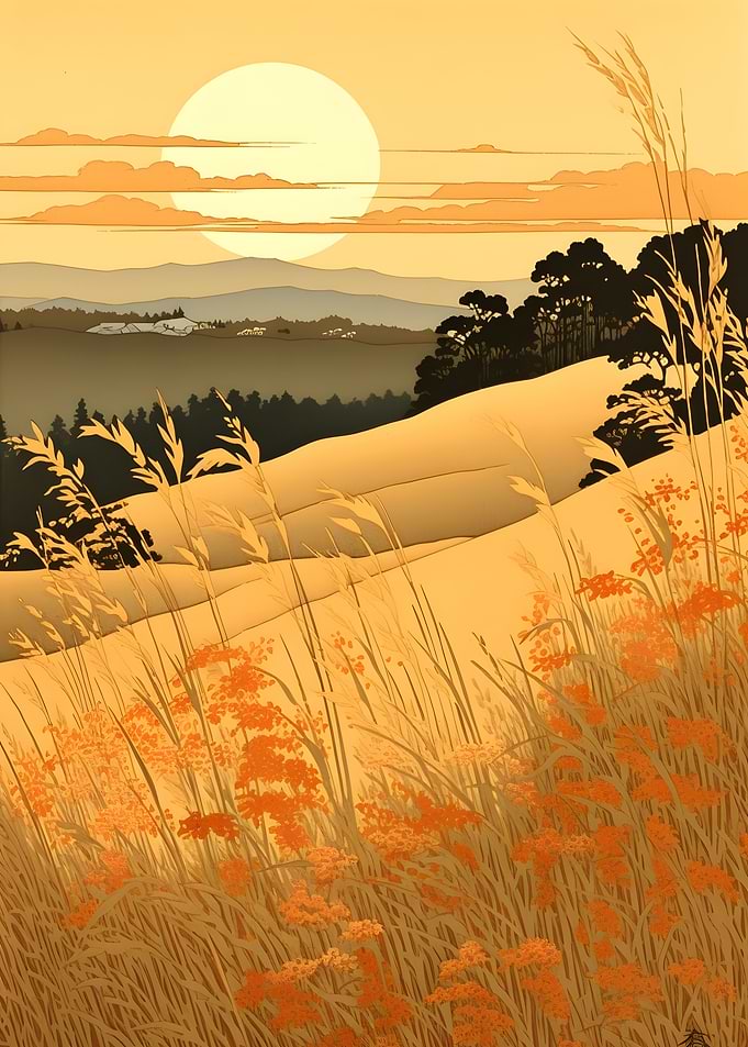 Wheat Field Ukiyo e
