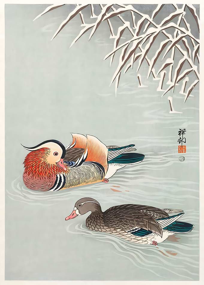 Mandarin ducks Ohara Koson