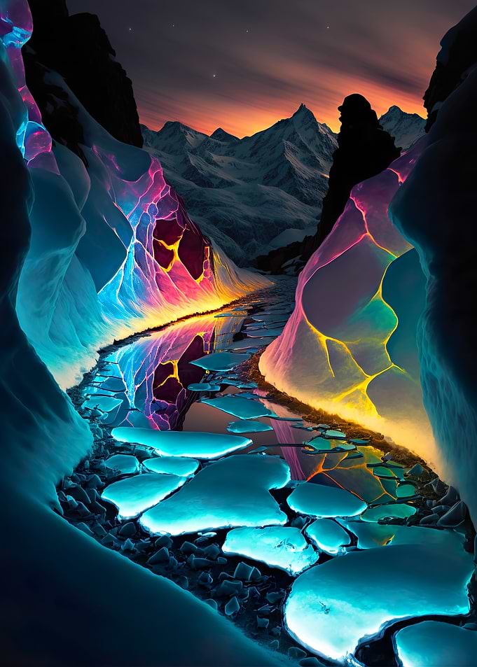 Antarctic Glacier River