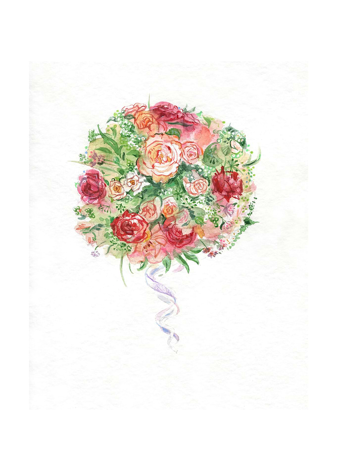 Watercolor flower bouquet