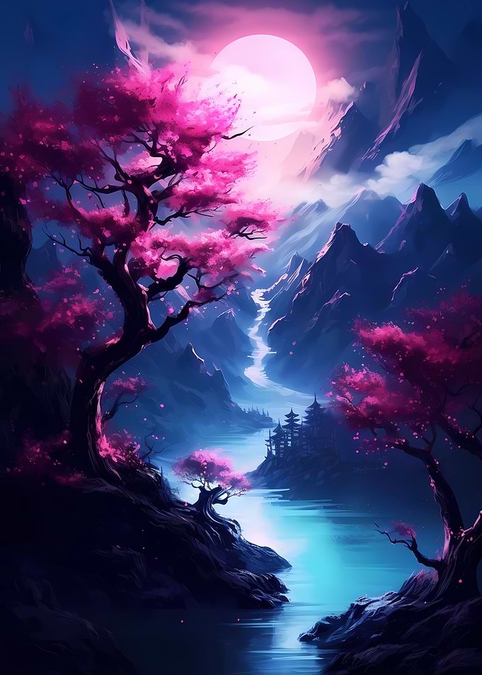 Vibrant Japanese Landscape