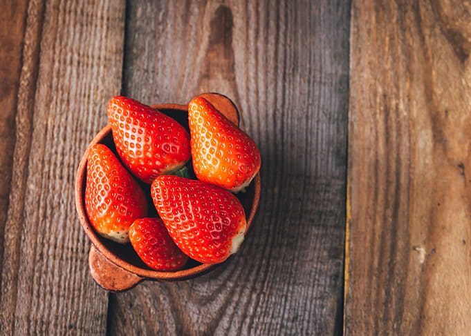 Bowl of fresh strawberries