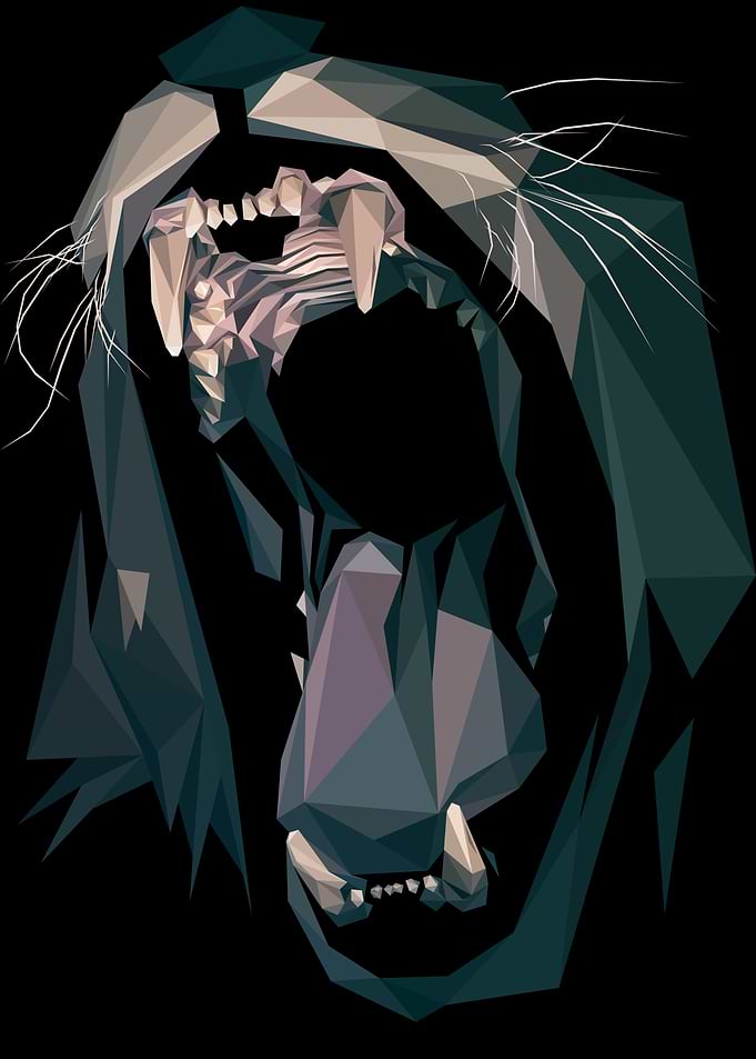 Abstract Lion in Black
