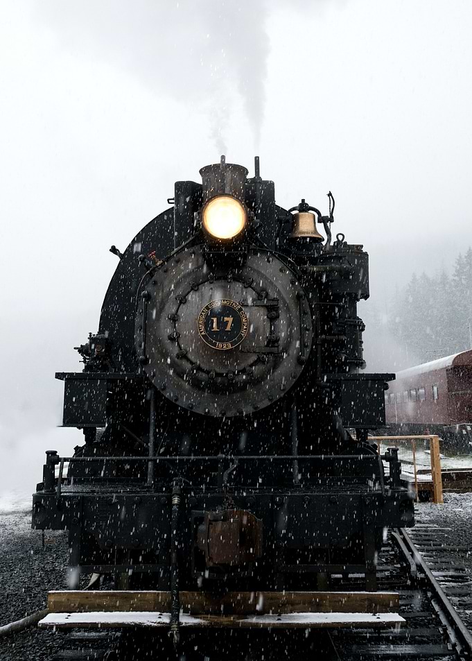 black locomotive