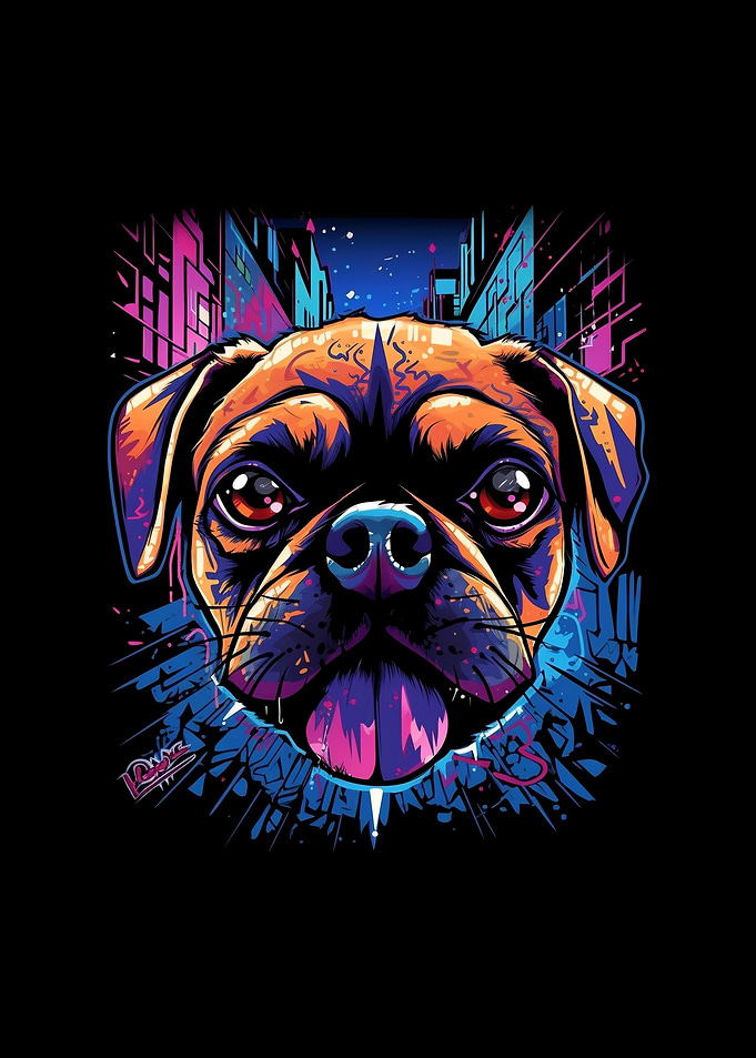 Pug Head Face Pug Owner